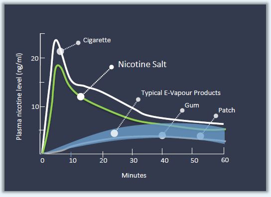 Absorption of nicotine salts