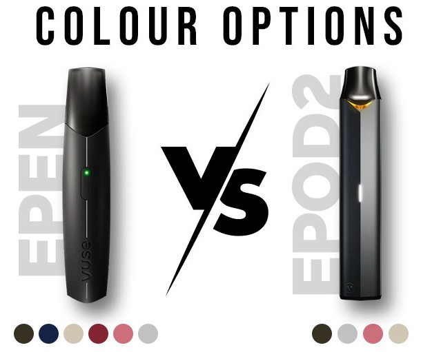 Vuse ePod and ePen Colour Options