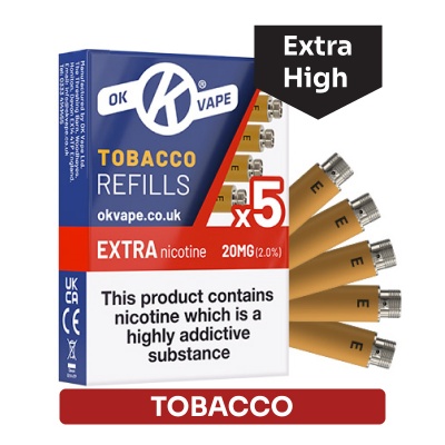 OK Vape Tobacco Extra-High Nicotine E-Cigarette Refills (20mg)
