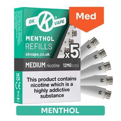 OK Vape Menthol Medium Nicotine E-Cigarette Refills (12mg)
