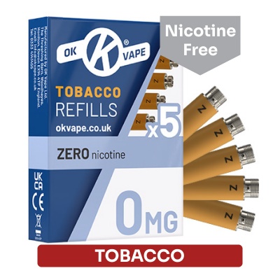 OK Vape E-Cigarette Nicotine-Free Tobacco Refill Cartridges (0mg)