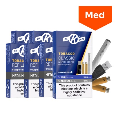 OK Vape E-Cig Kit and Refill Cartridges