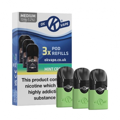 OK Vape Pod E-Cigarette 12mg Mint Cream Refill Pods Saver Pack (40 Packs)