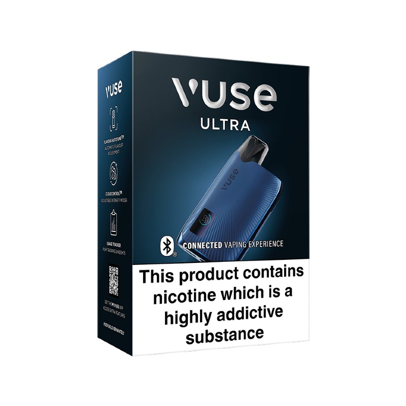 blue box vape Vuse Ultra Bluetooth Smart (Blue) Volume:10ml NEWBUNDLE Vuse Go Reload 1000