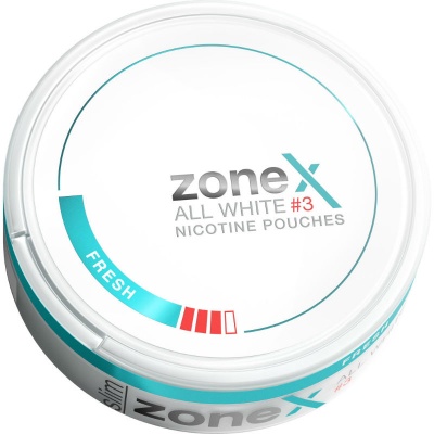 Zone X All White #3 1.4% Nicotine Pouches (Tub of 24)