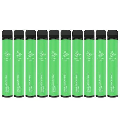 Elf Bar 600 Kiwi Passion Fruit Guava Disposable Vape Pen Saver Bundle (Pack of 10)