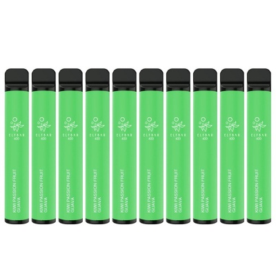 Elf Bar 600 Kiwi Passion Fruit Guava Disposable Vape Pen Saver Bundle (Pack of 10)