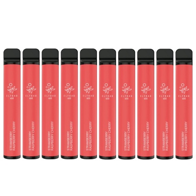 Elf Bar 600 Strawberry Raspberry Cherry Ice Disposable Vape Pen Saver Bundle (Pack of 10)