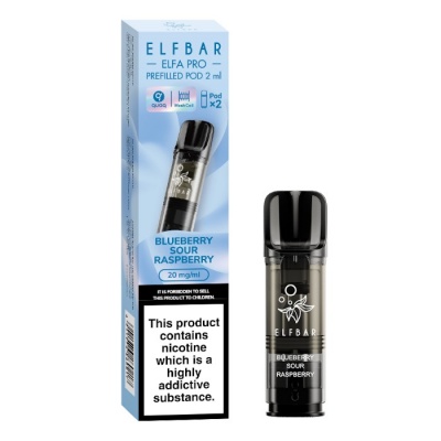 black vape ELFA PRO Blue Sour Raspberry Refill Pods