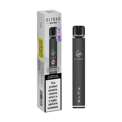 Elf Bar ELFA PRO Rechargeable E-Cigarette Pod Kit (Black/Blue Razz Lemonade)