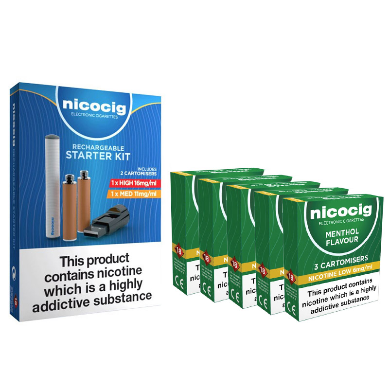total flavour cigarette and Electronic Rechargeable Cigarette Nicocig Starter Kit total flavour cigarette and Electronic Rechargeable Cigarette Nicocig Starter Kit