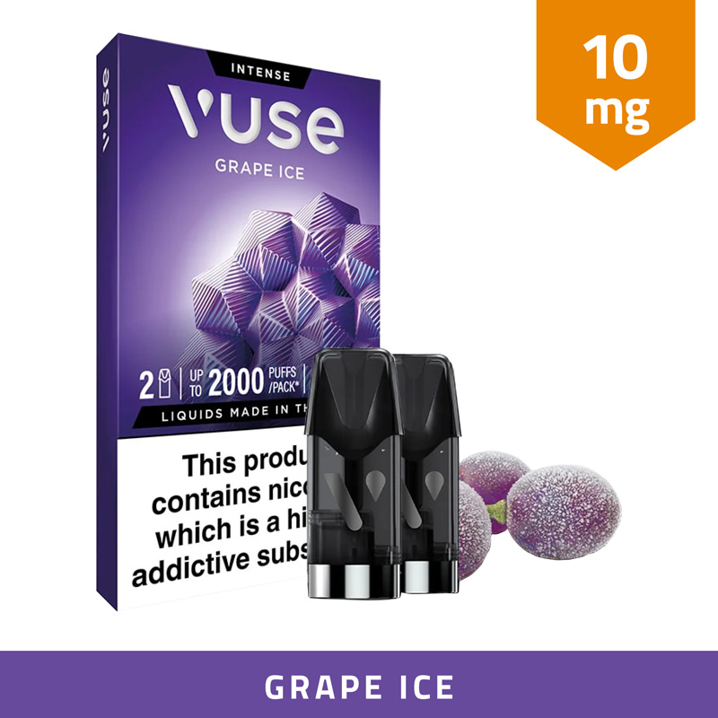 vuse go refill liquid Intense Grape Ice Pods (10mg) Color:Red Gold disposable vape pen does geek bar pulse