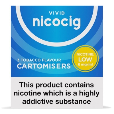 Nicocig Refill Cartridges Low Strength Tobacco Cartomisers