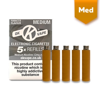 OK Vape Tobacco Medium Nicotine E-Cigarette Refills (12mg)