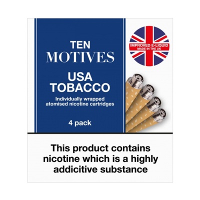 10 Motives E-Cigarette High Strength USA Tobacco Refill Cartridges (20mg)