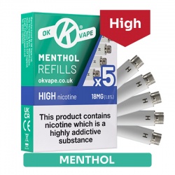 OK Vape Menthol High Nicotine E-Cigarette Refills (18mg)