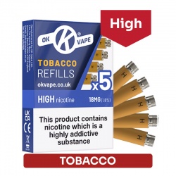 OK Vape Tobacco High Nicotine E-Cigarette Refills (18mg)
