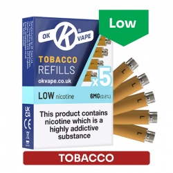 OK Vape Tobacco Low Nicotine E-Cigarette Refills (6mg)
