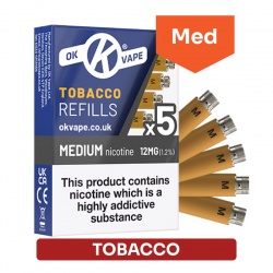 OK Vape Tobacco Medium Nicotine E-Cigarette Refills (12mg)