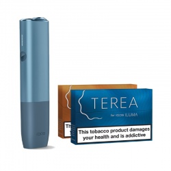 IQOS Iluma One Heated Tobacco Device Starter Kit with Tobacco Refills (Azure Blue)