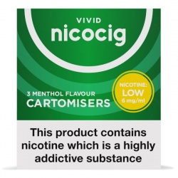 Vivid Nicocig Refill Cartridges Low Strength Menthol Cartomisers