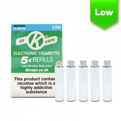 OK Vape E-Cigarette Low Strength Menthol Refill Cartridges (6mg)