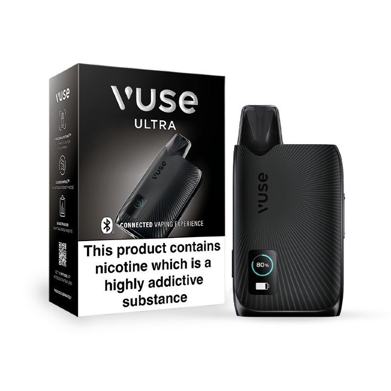 black pod vape device Vuse Ultra Bluetooth Smart (Black) yellow lemon Flavours:FUJI MELON discount vape shop kaimuki